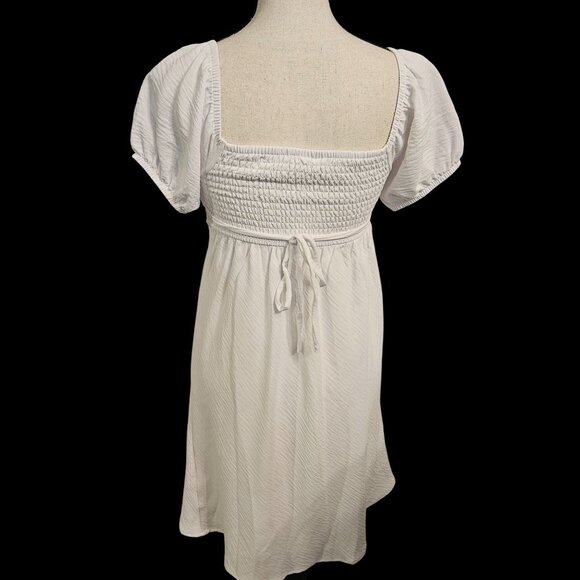 White Baby‎ Doll Dress Milkmaid Puff Sleeve XS - Picture 4 of 10